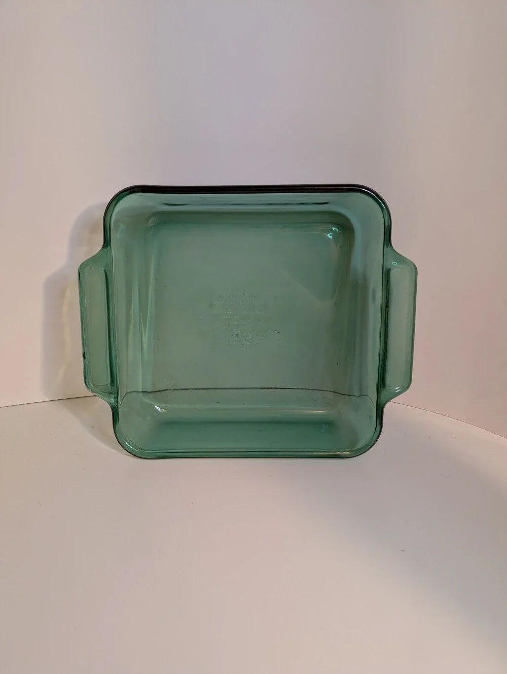Anchor Hocking Green Glass Square Baking Dish with Handles
